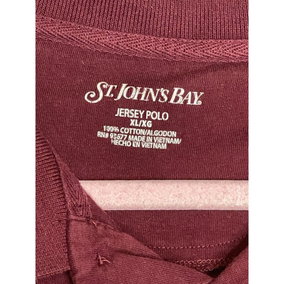 St Johns Bay Mens Cotton Short Sleeve Jersey Polo Collared Shirt Purple Sz XL - Picture 3 of 6